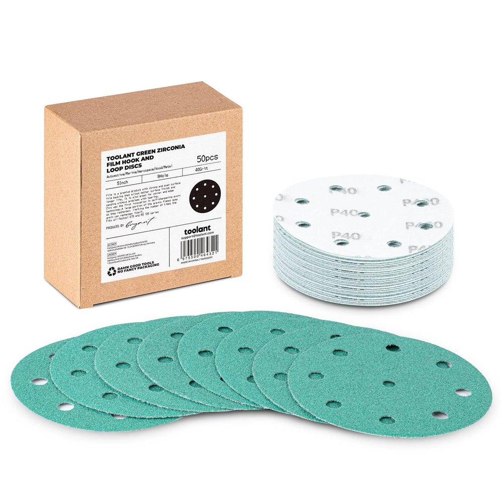5 Inch Sanding Disc Hook and Loop Pads, Designed For Festool Sanders, 50-Pack, 40 Grit
