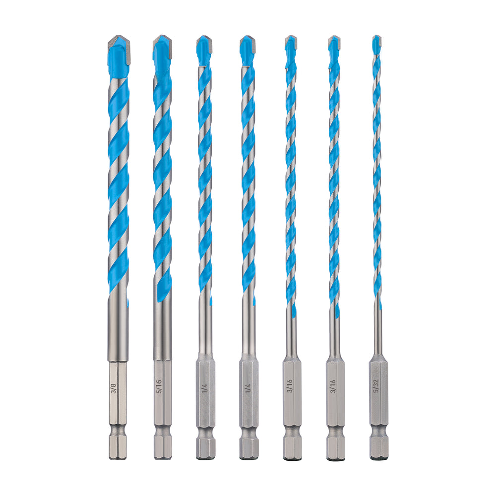 Carbide Tipped Masonry Hammer Drill Bit Sets with Shockproof Hex Shank