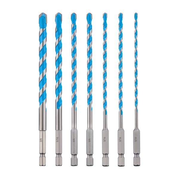 Carbide Tipped Masonry Hammer Drill Bit Sets with Shockproof Hex Shank