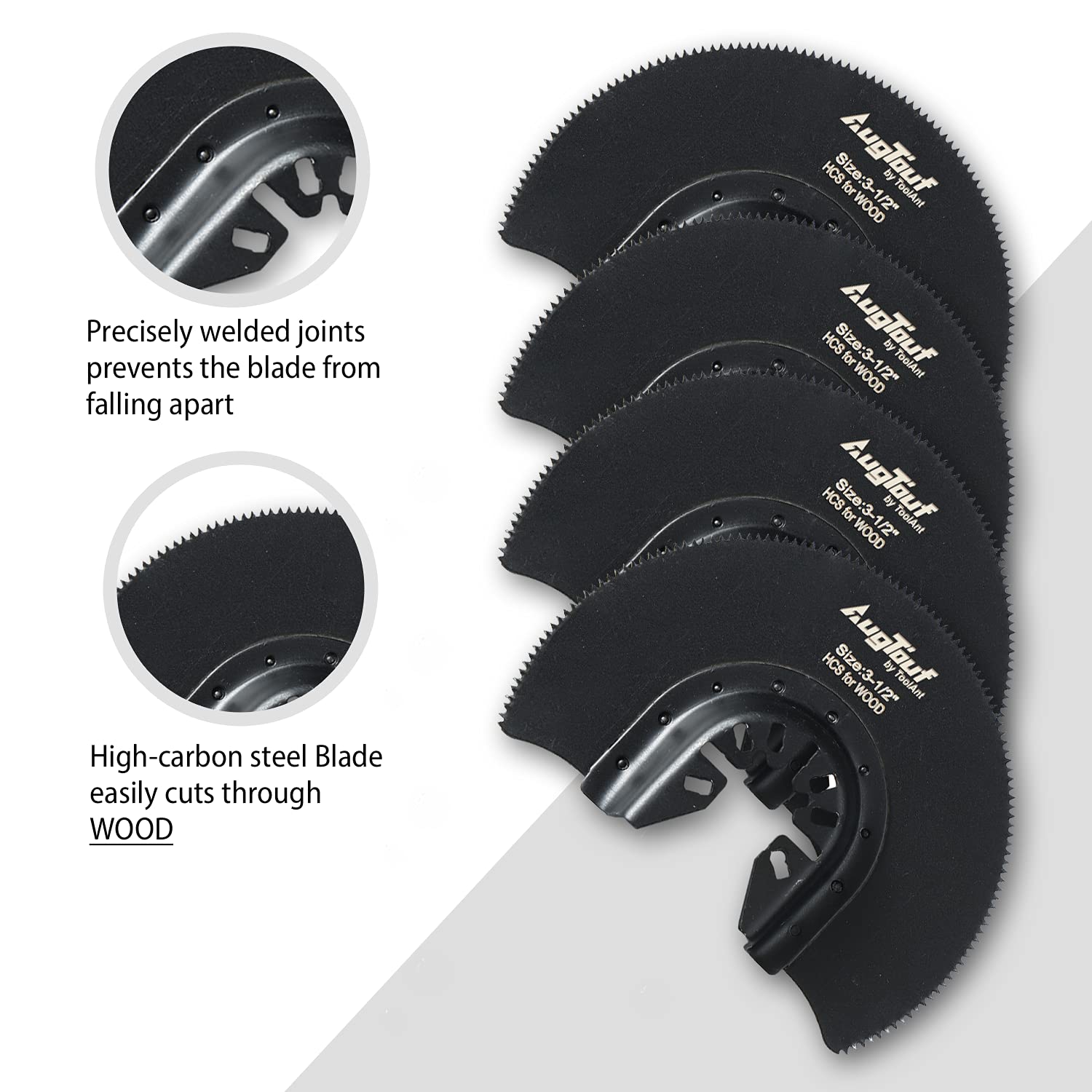 AugTouf Bi-Metal Universal Oscillating Tool Blade Set, Quick Release, for Wood and Nail