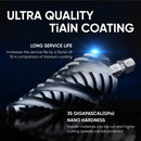 amoolo M35 Cobalt Step Drill Bit with Four Spiral Flute, 1/4" Hex Shank, for Metal, Wood, Plastic