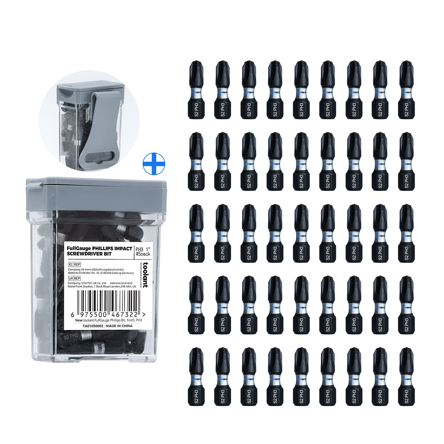 Phillips Impact Screwdriver Bit, with Magnetic Anti Slip for Power Drill