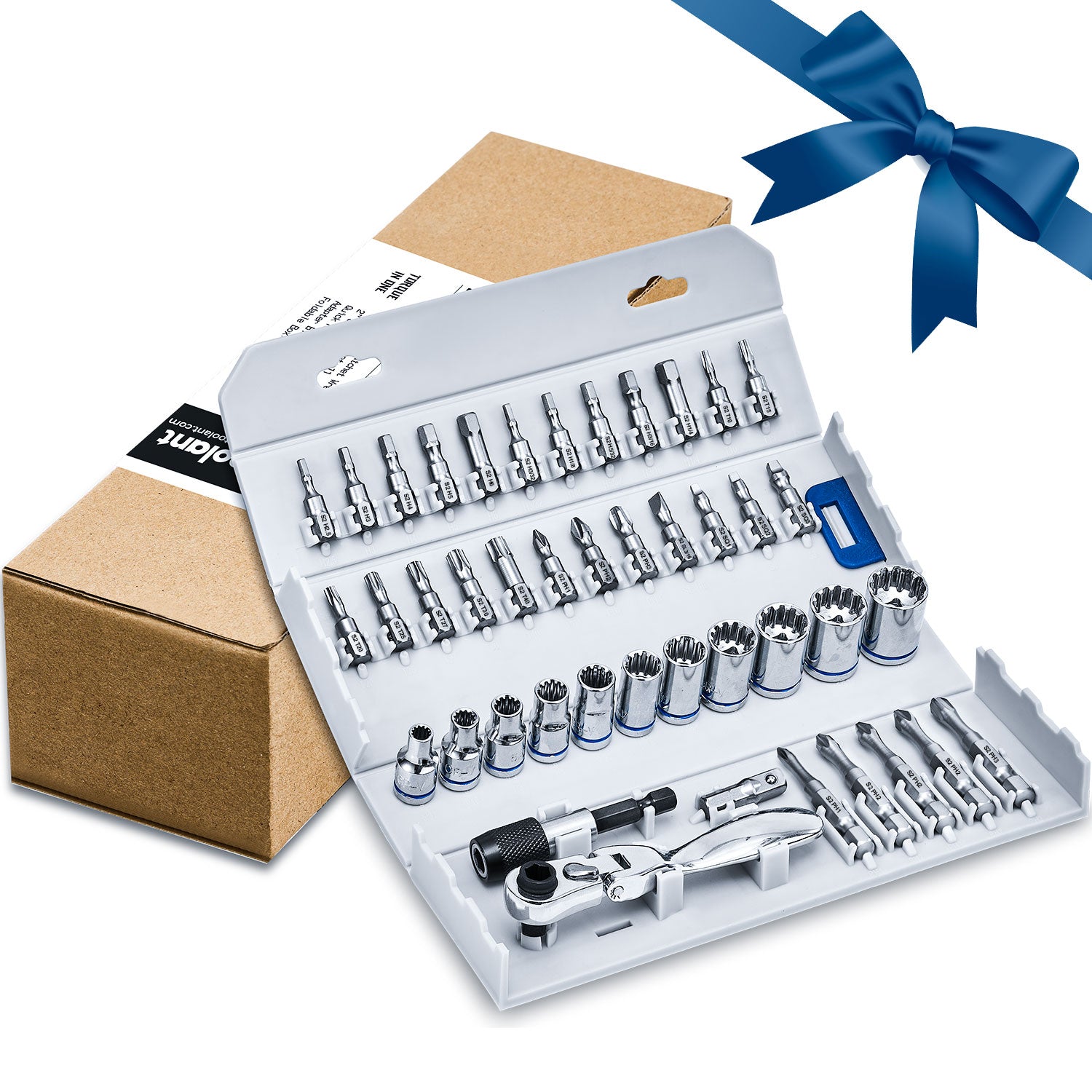 Mini Ratchet Wrench Set 42pcs with Sockets and Screwdriver Bits, 1/4”