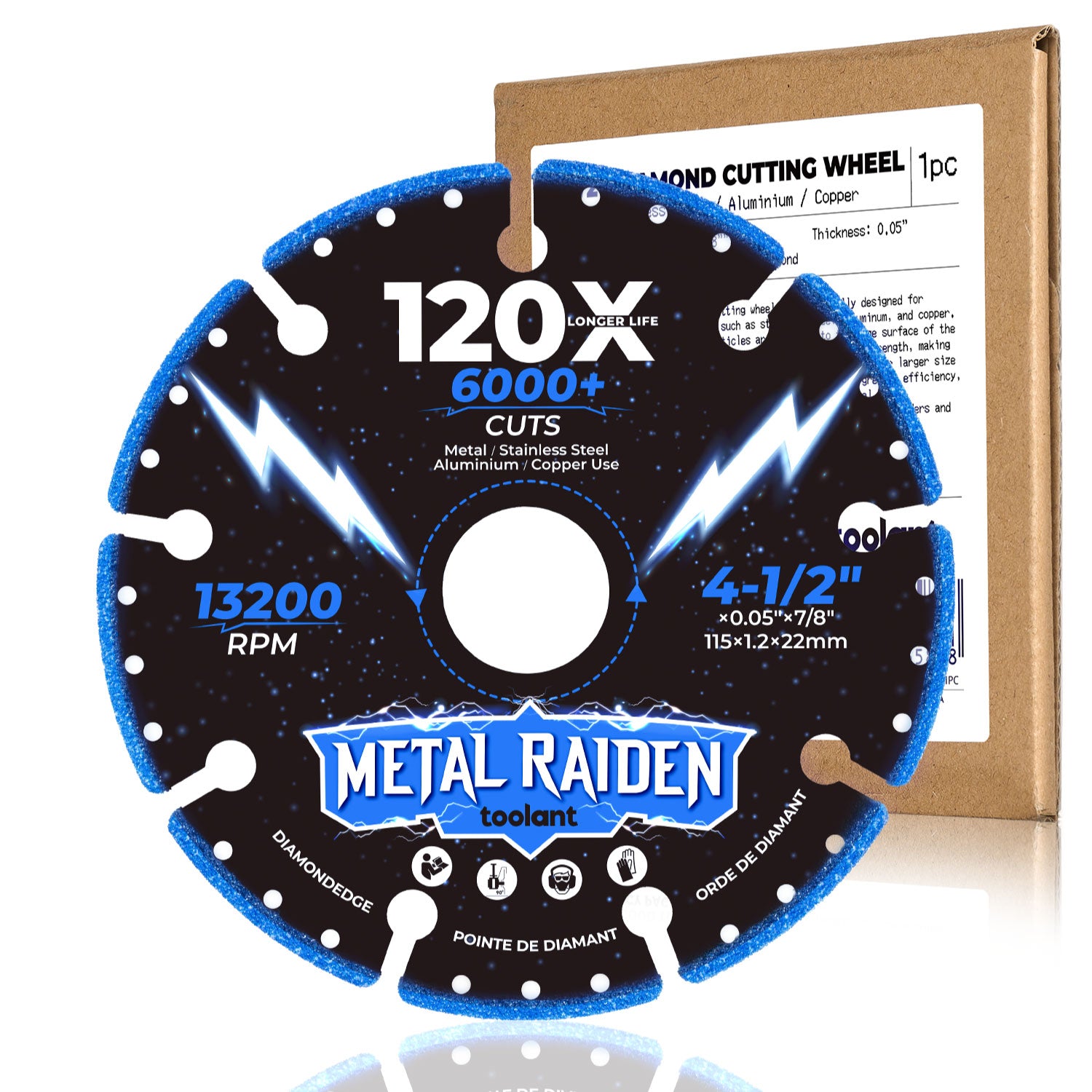 Diamond cutting wheel for metal,4-1/2", 1pc