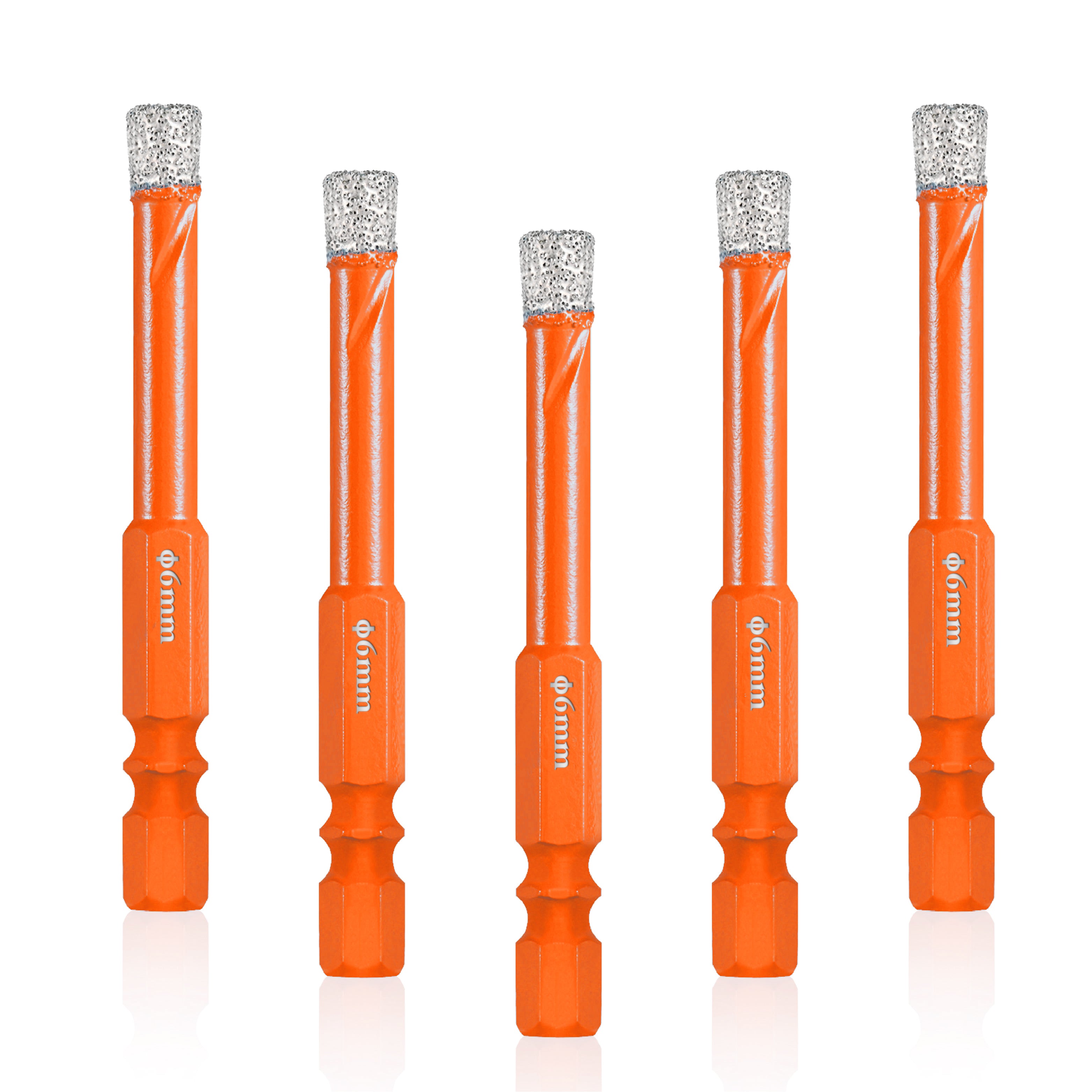 Dry Diamond Drill Bits with Quick Change Hex Shank for Glass Granite Porcelain Tile Ceramic Marble