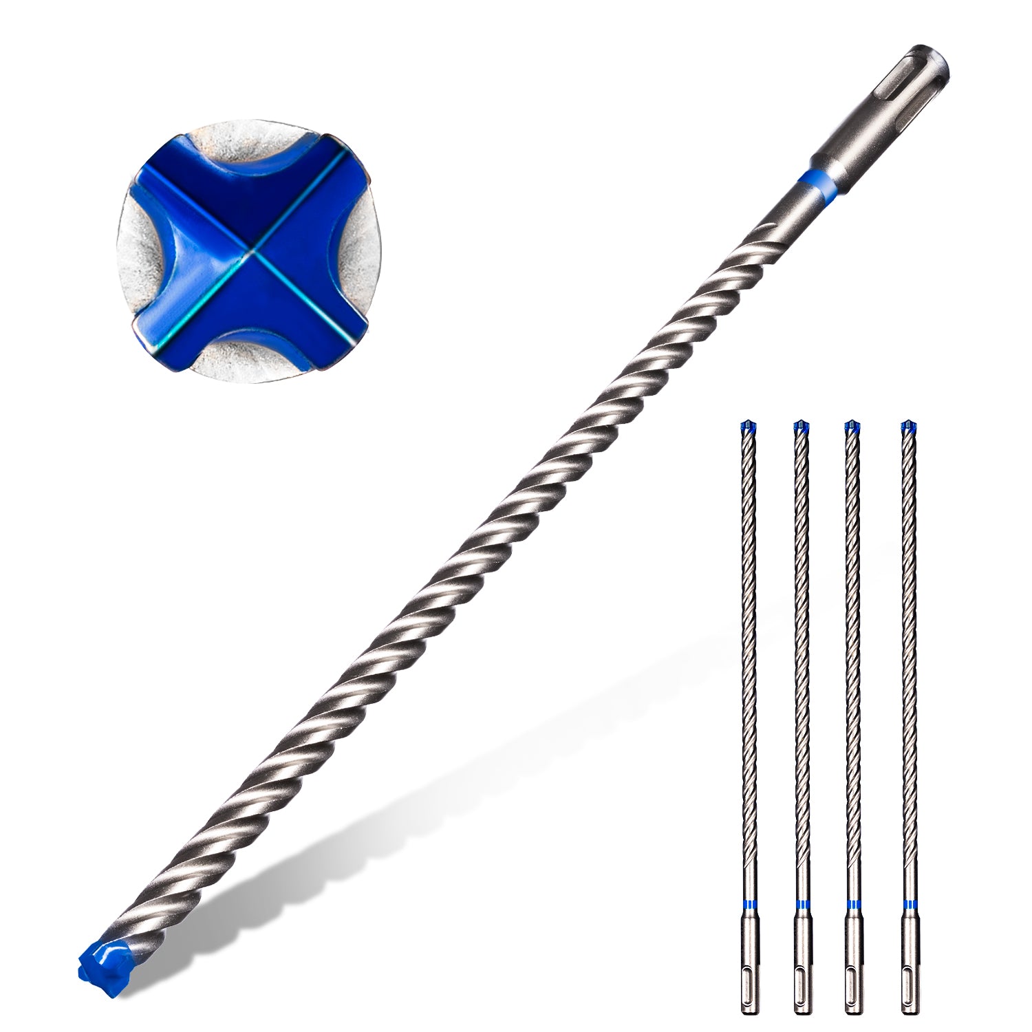SDS Plus Rotary Hammer Drill Bits with Carbide-Tip for Bricks, Blocks, Stone