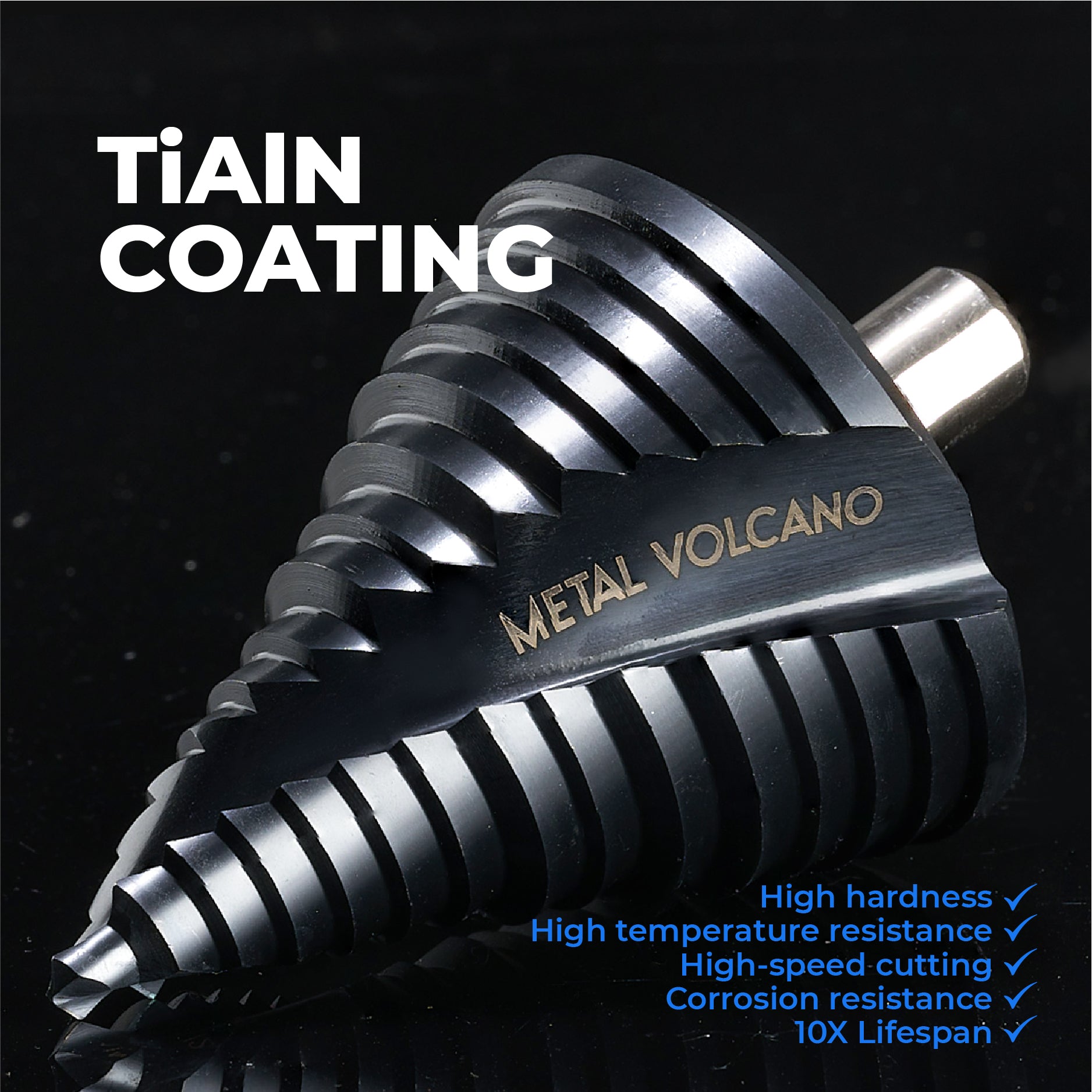 Gigantic Step Drill Bit,1/4" - 2-1/2" 15 Step Size, 1/2" Shank for Metal, Aluminum, Wood, Plastic