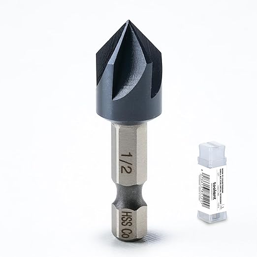 TOOLANT Noir-Ti Cobalt Countersink Drill Bit Set(Pro), Titanium Aluminum Nitride Coated with Quick Change Hex Shank