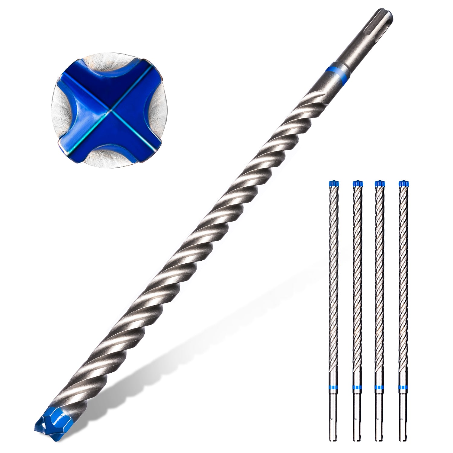 SDS Plus Rotary Hammer Drill Bits with Carbide-Tip for Bricks, Blocks, Stone