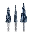 [Bulk Buy] 1/4" M35 Cobalt Four Spiral Flute Step Drill Bit for Metal, Wood, Plastic