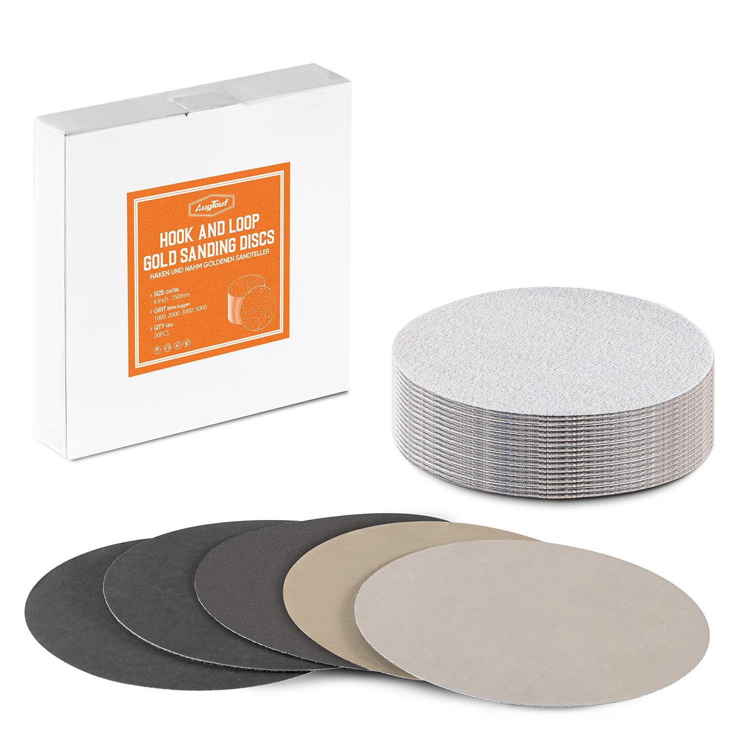 [Bulk Buy] 6 inch Hook and Loop Sanding Discs, 1000Grit, Waterproof Silicon Carbide