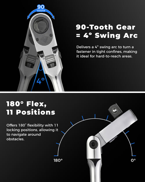 toolant Flex Head Ratchet Set