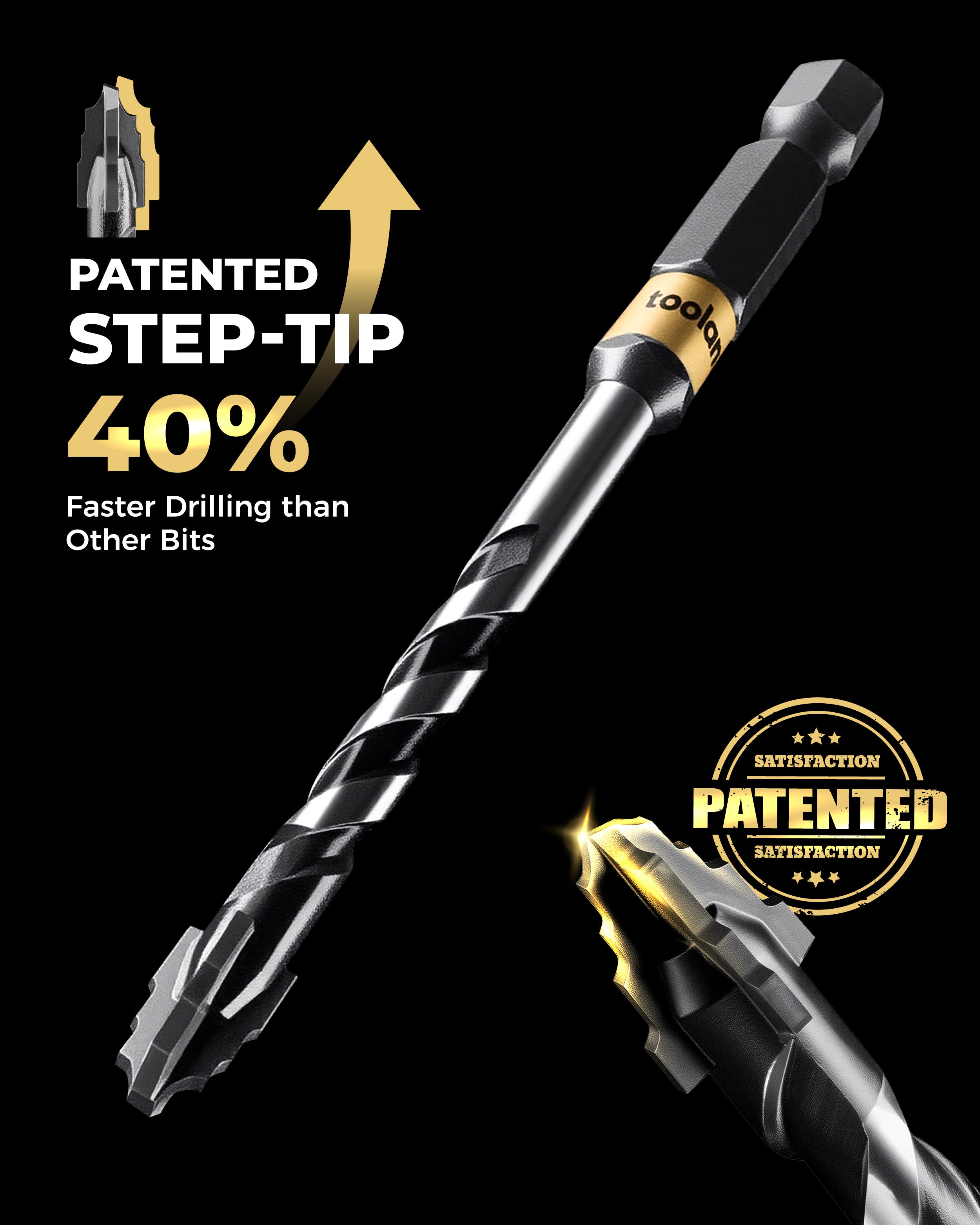 Step-tip Eccentric Masonry Drill Bit Set