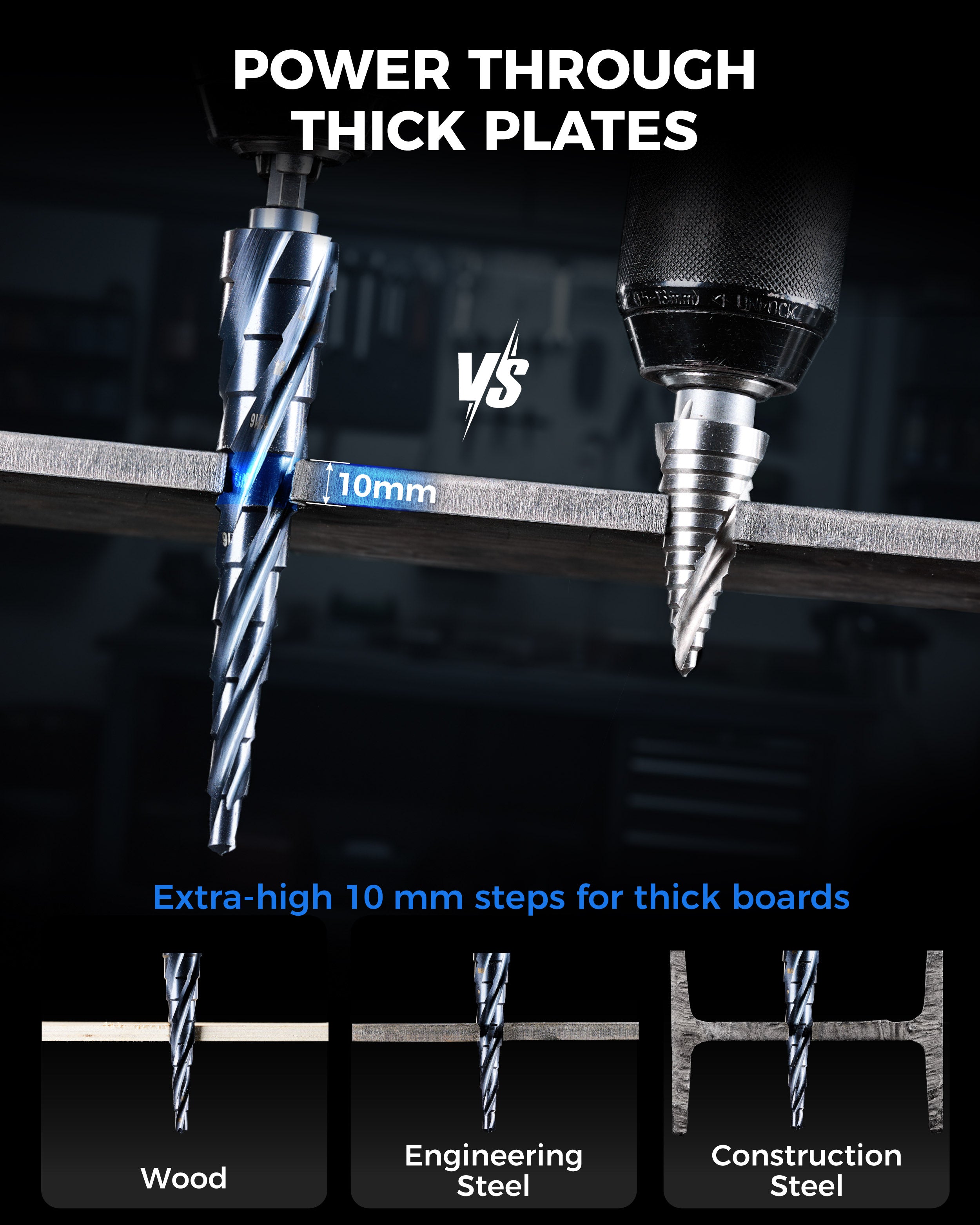 Four Spiral Flute Cobalt Step Drill Bit V2.0