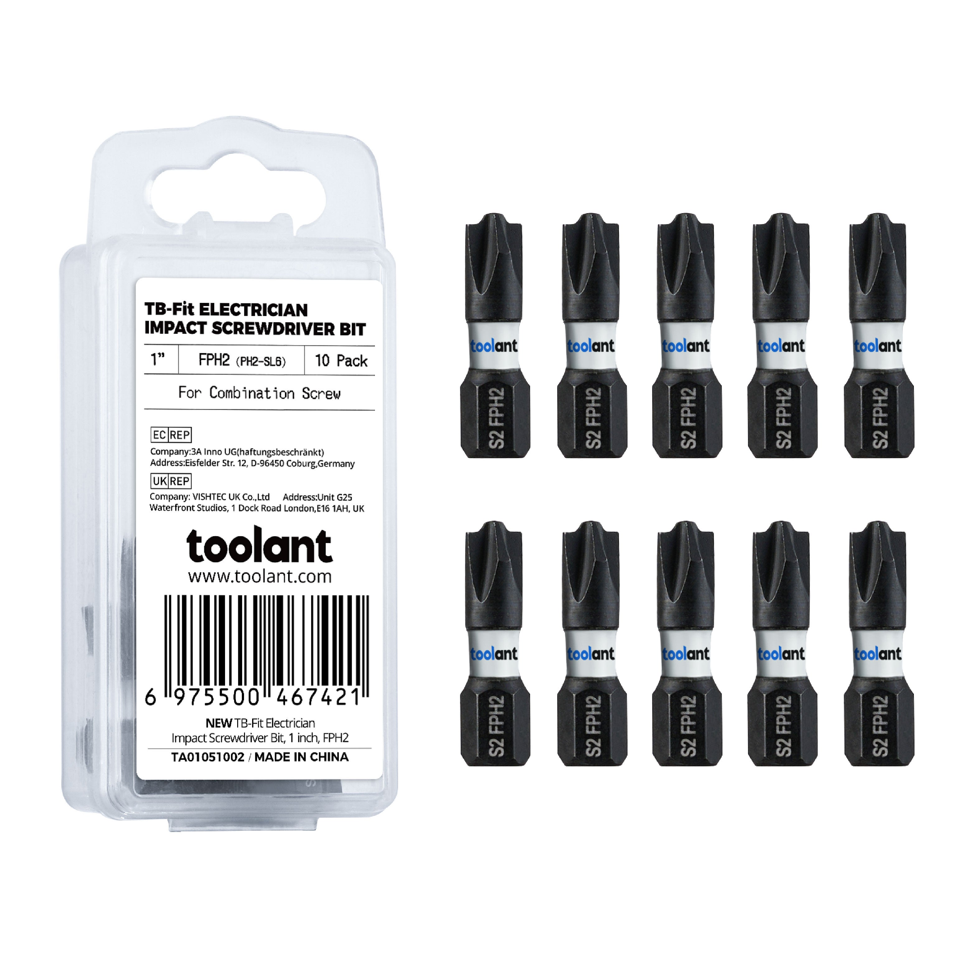 TB-Fit Electrician Impact Screwdriver Bit CNC Machined Tips with Magnetism