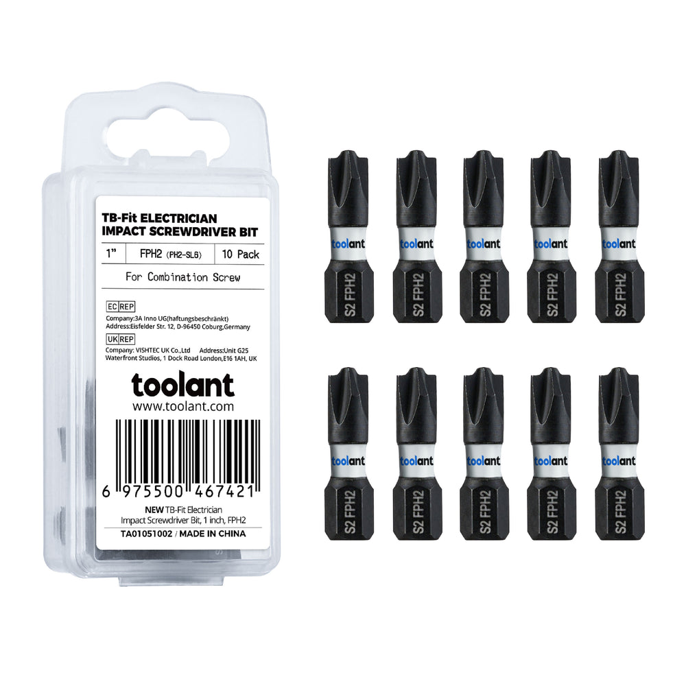 TB-Fit Electrician Impact Screwdriver Bit CNC Machined Tips with Magnetism