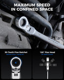 Reversible Flex-Head Ratchet Wrench Set