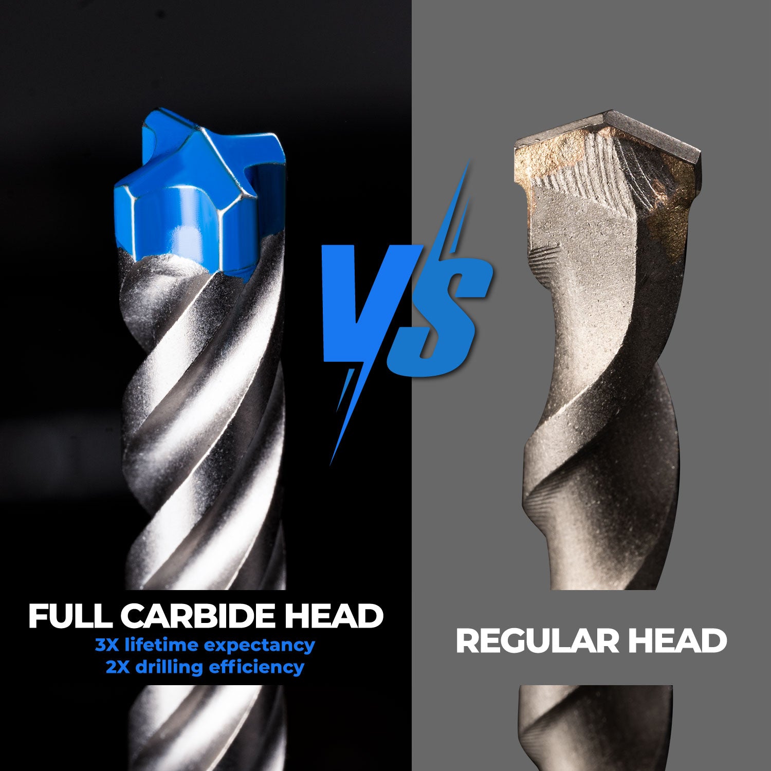 SDS Plus Rotary Hammer Drill Bits with Carbide-Tip for Bricks, Blocks, Stone