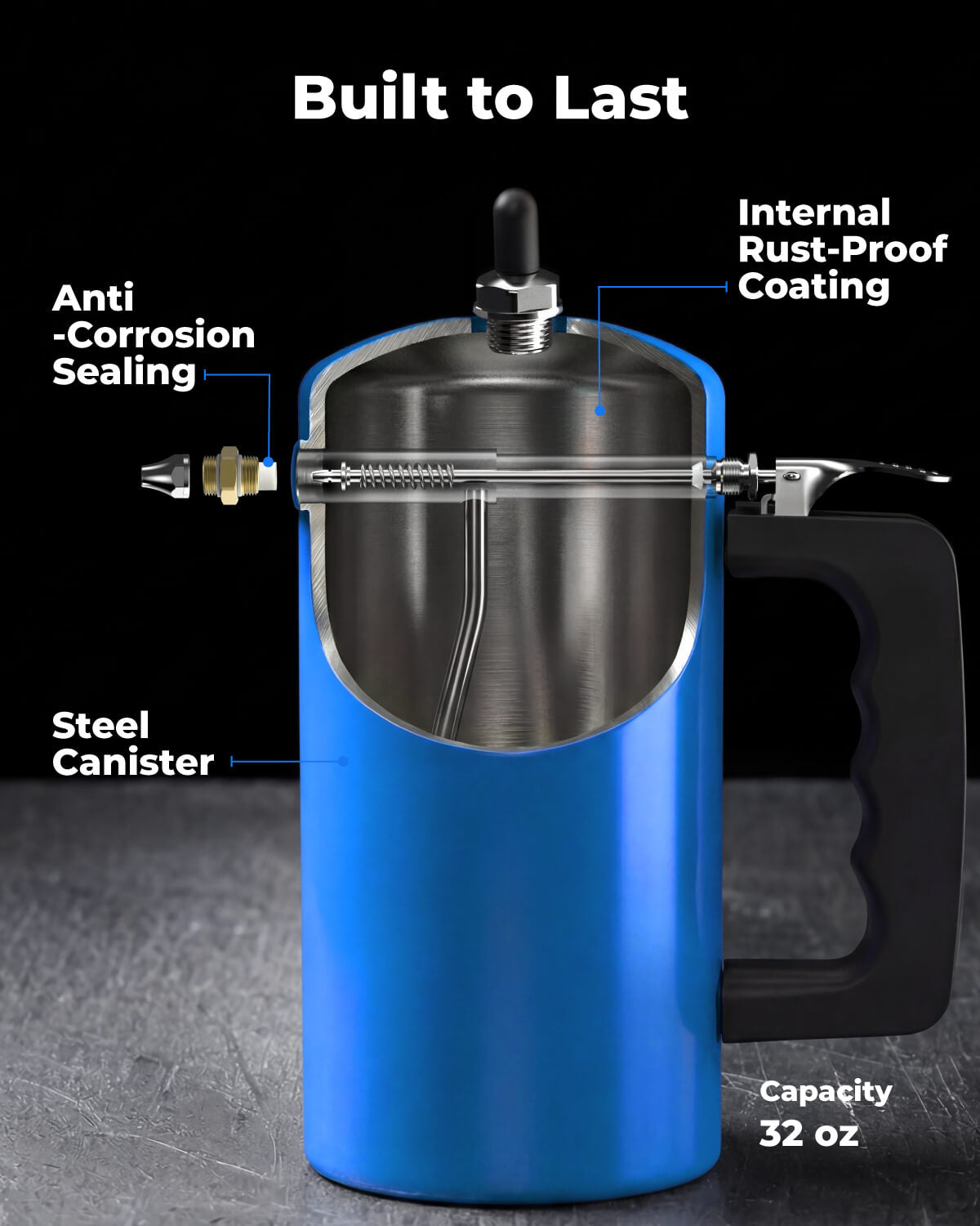 Refillable Pressurized Spray Can, 32oz