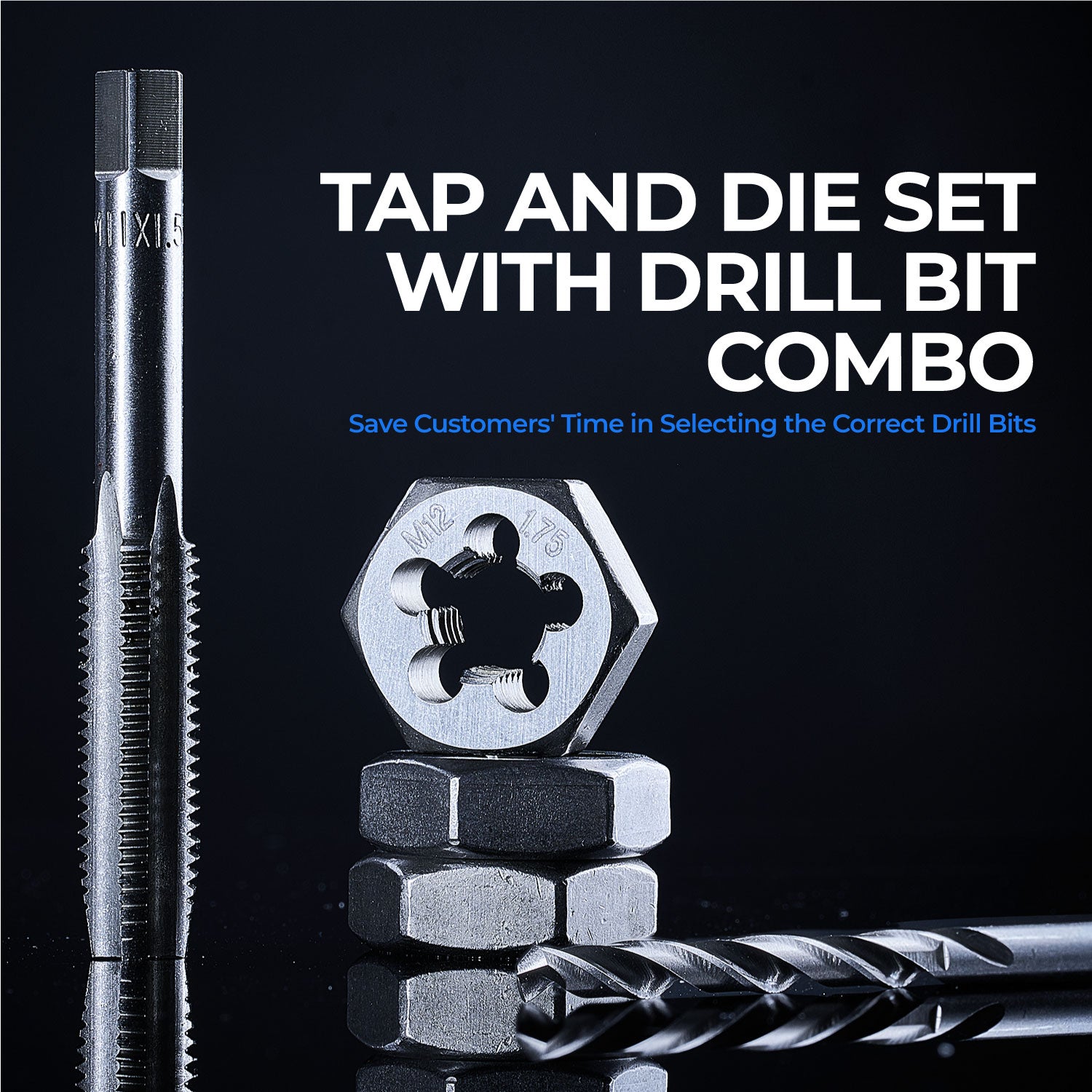 127pcs SAE/Metric Ratcheting Tap and Die Set for Threading