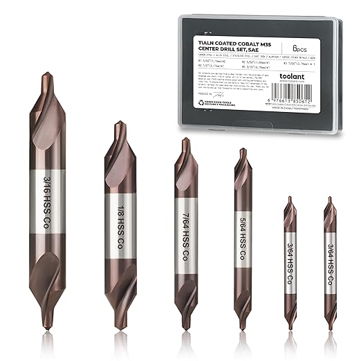 Cobalt M35 HSS Center Drill Bit Set