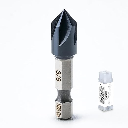 TOOLANT Noir-Ti Cobalt Countersink Drill Bit Set(Pro), Titanium Aluminum Nitride Coated with Quick Change Hex Shank