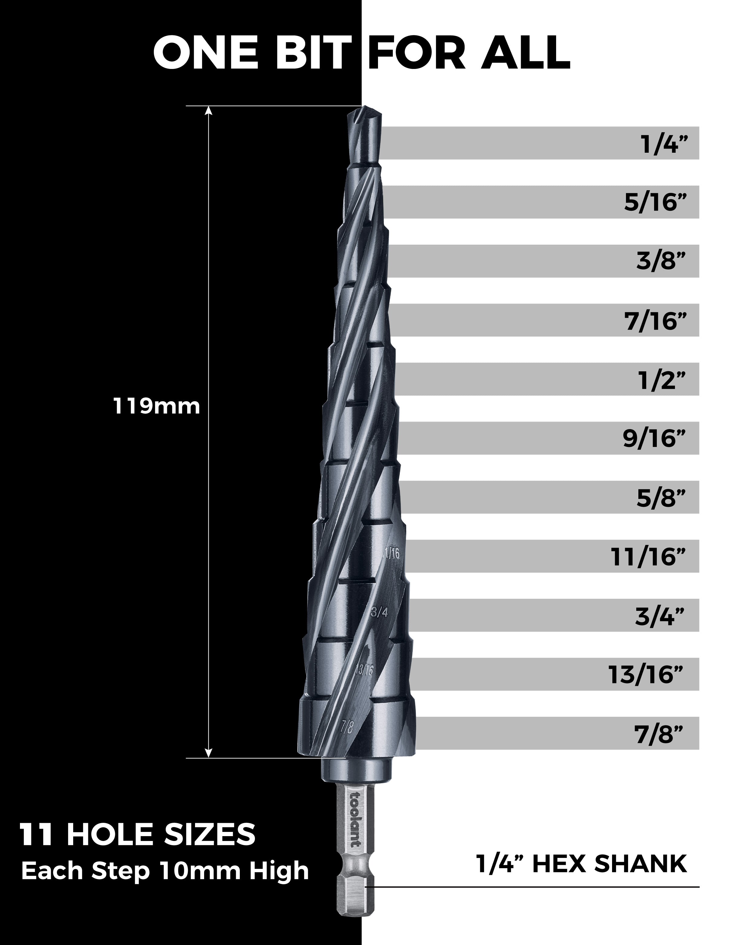 Four Spiral Flute Cobalt Step Drill Bit V2.0