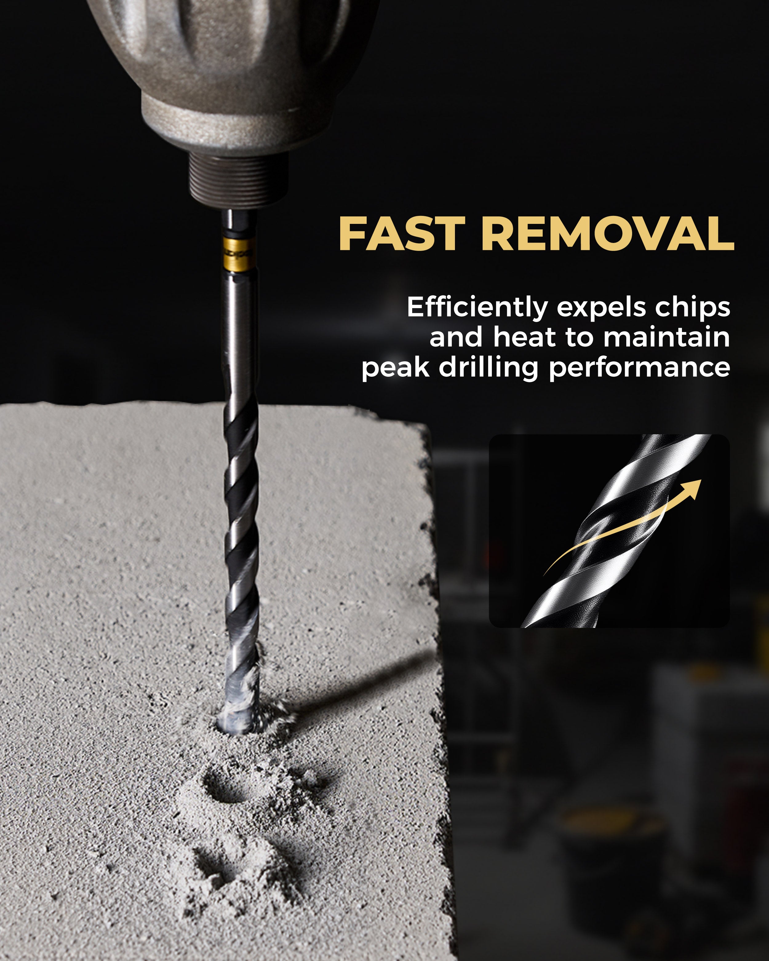 Step-tip Eccentric Masonry Drill Bit Set