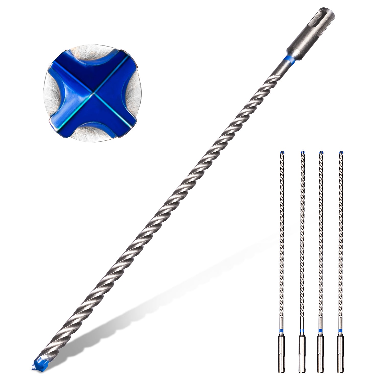 SDS Plus Rotary Hammer Drill Bits with Carbide-Tip for Bricks, Blocks, Stone