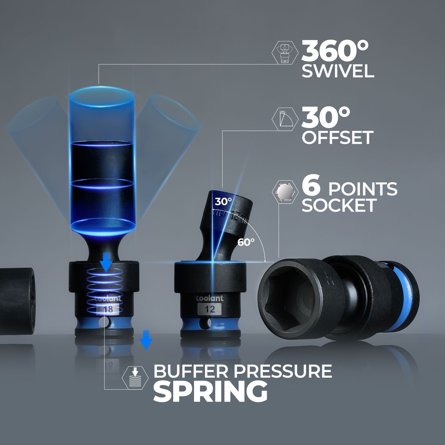 Drive Universal Impact Socket Set