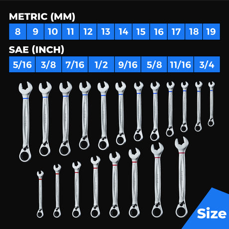 Combination Ratcheting Wrench Set