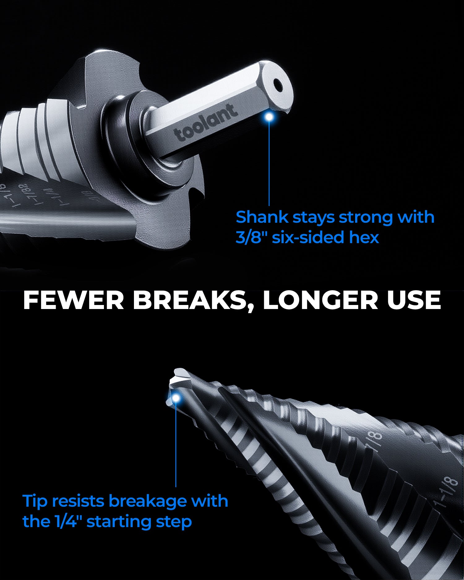Four Spiral Flute Cobalt Step Drill Bit V2.0
