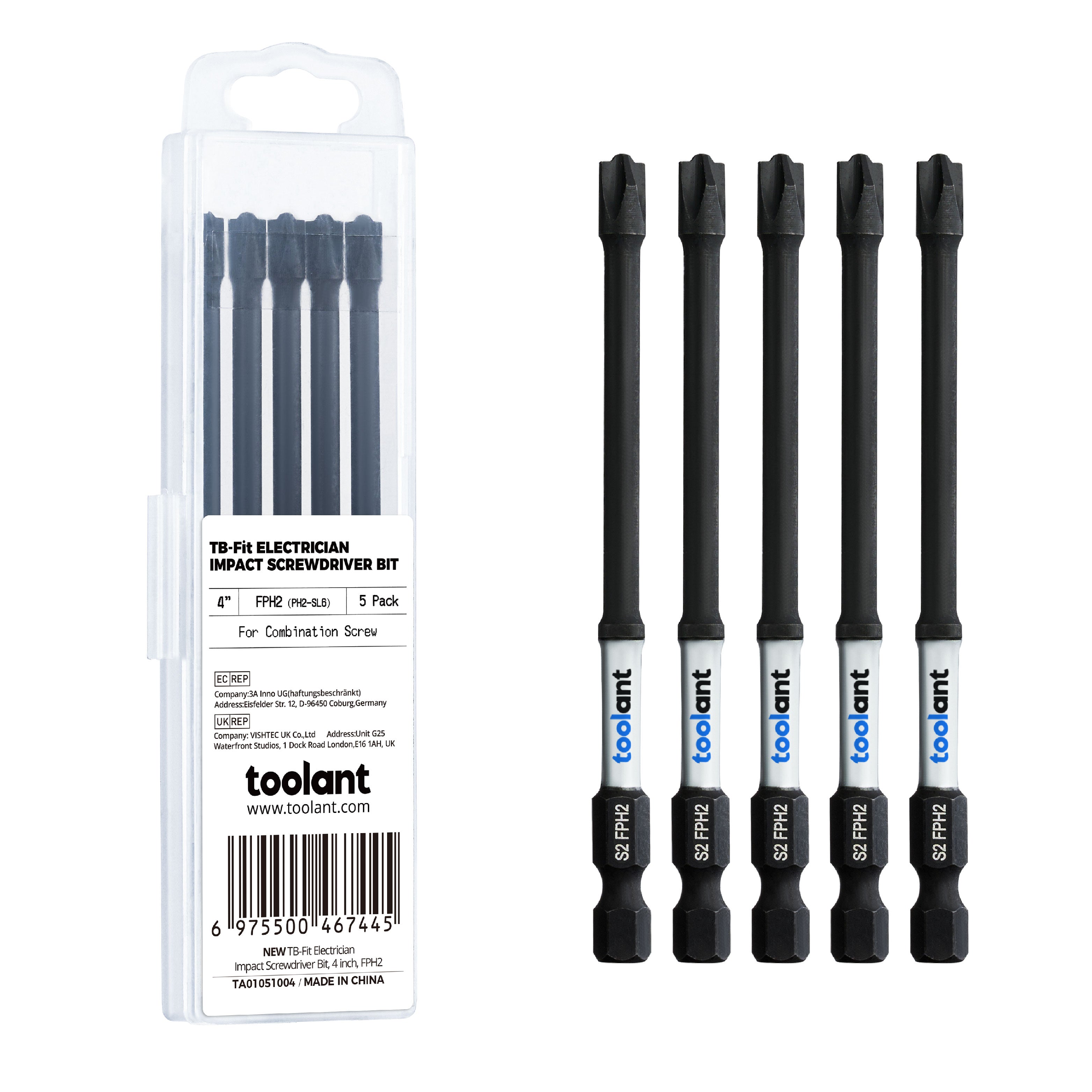 TB-Fit Electrician Impact Screwdriver Bit CNC Machined Tips with Magnetism