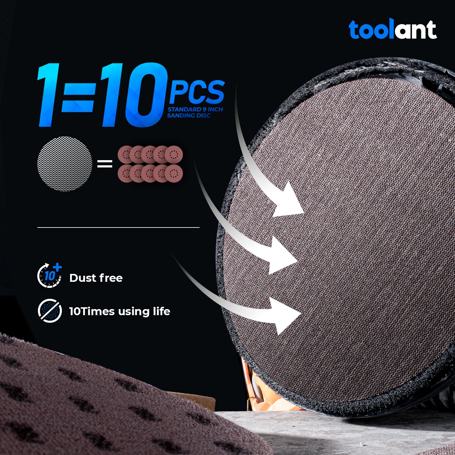Mesh Abrasive 9 inch Dust-Free Hook and Loop Drywall Sanding Disc