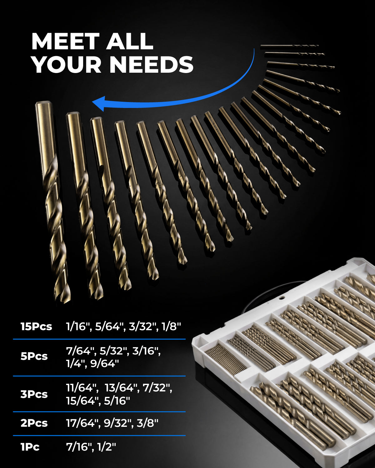 Cobalt Twist Drill Bits Set