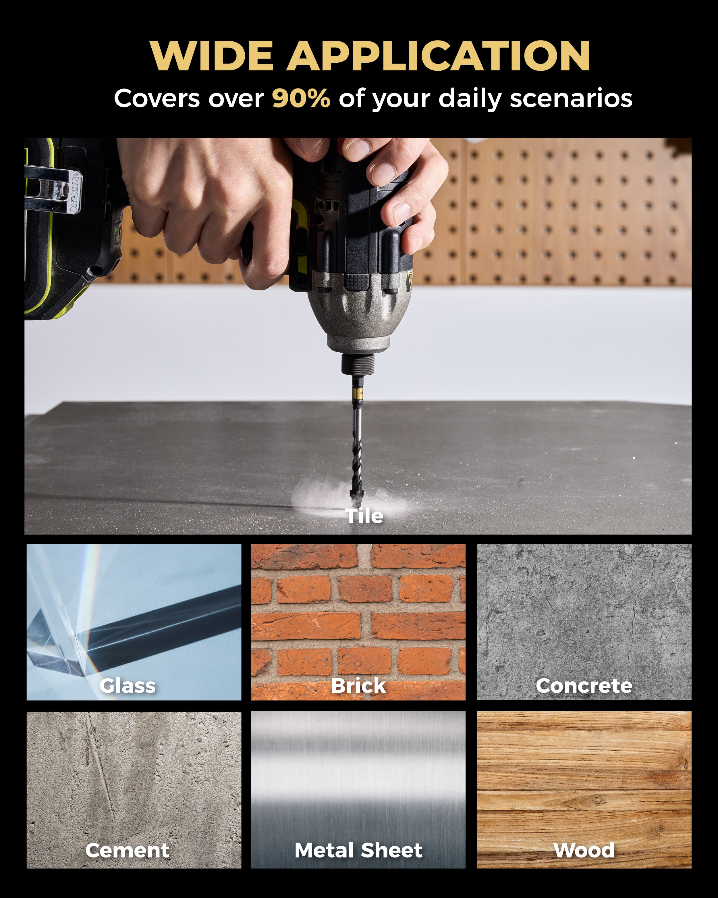 Step-tip Eccentric Masonry Drill Bit Set