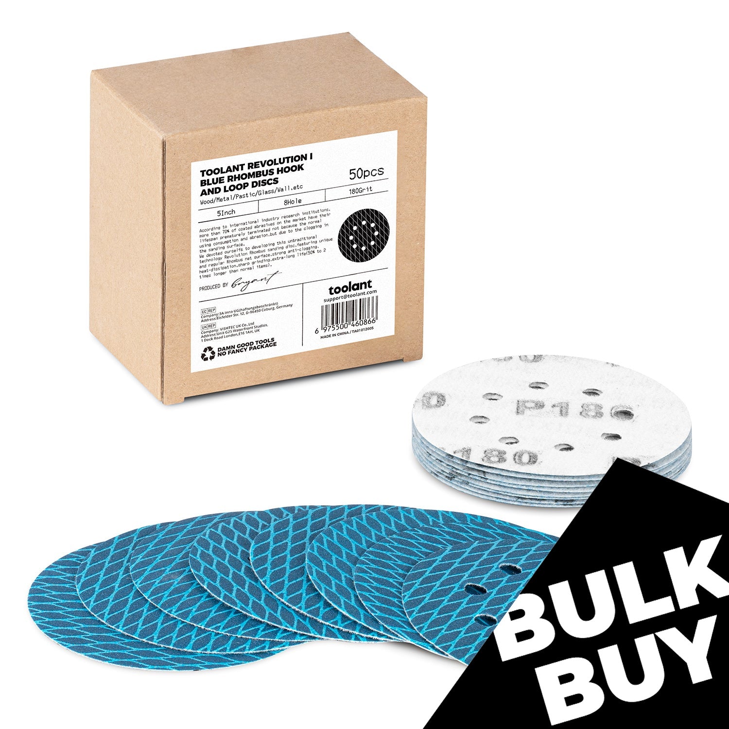 [Bulk Buy] Diamond Shape 5 Inch & 6 Inch 8 Hole Dust-Free Sanding Disc Hook and Loop Pads