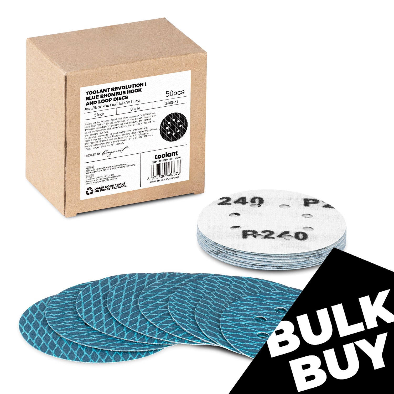 [Bulk Buy] Diamond Shape 5 Inch & 6 Inch 8 Hole Dust-Free Sanding Disc Hook and Loop Pads