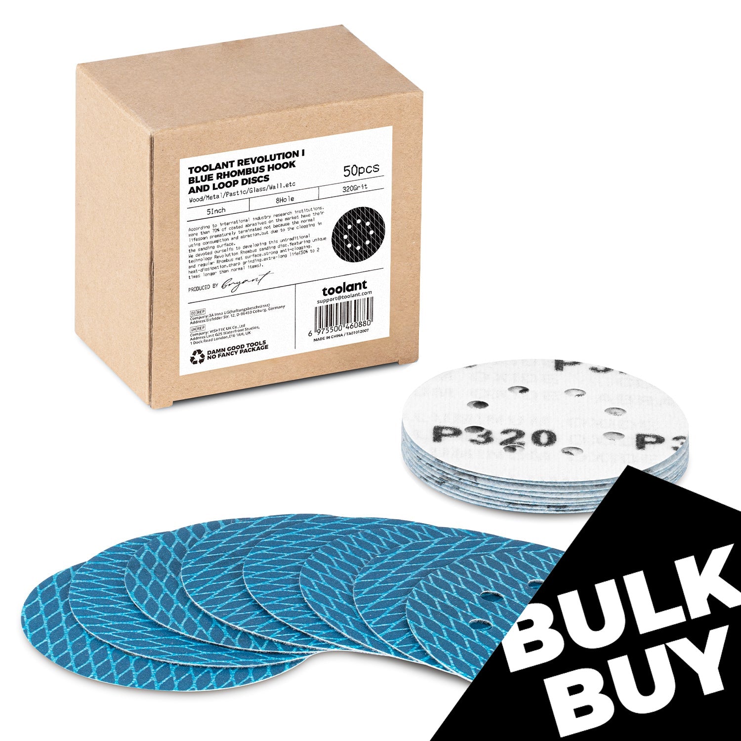 [Bulk Buy] Diamond Shape 5 Inch & 6 Inch 8 Hole Dust-Free Sanding Disc Hook and Loop Pads