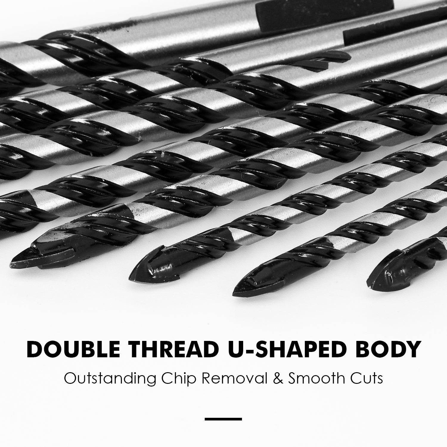 amoolo Carbide Tip Masonry Drill Bit Set, for Glass/Brick/Plastic/Cement/Wood/Tile/Etc