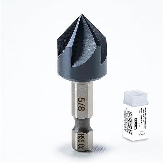 TOOLANT Noir-Ti Cobalt Countersink Drill Bit Set(Pro), Titanium Aluminum Nitride Coated with Quick Change Hex Shank