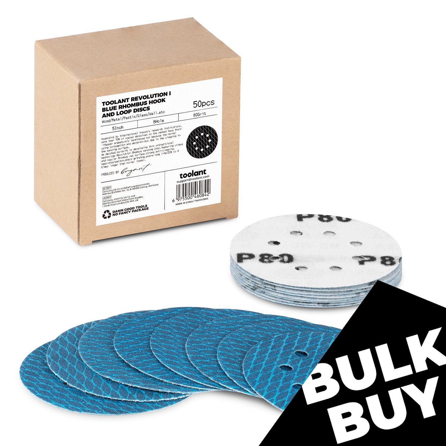 [Bulk Buy] Diamond Shape 5 Inch & 6 Inch 8 Hole Dust-Free Sanding Disc Hook and Loop Pads