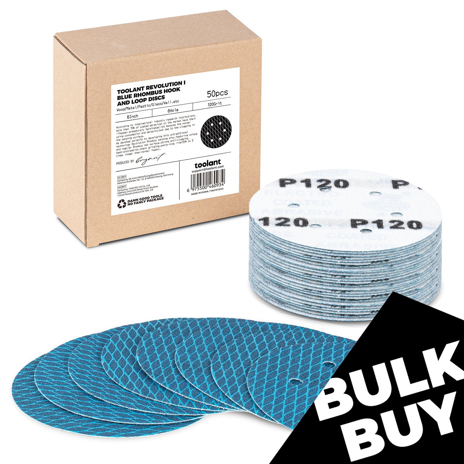 [Bulk Buy] Diamond Shape 5 Inch & 6 Inch 8 Hole Dust-Free Sanding Disc Hook and Loop Pads