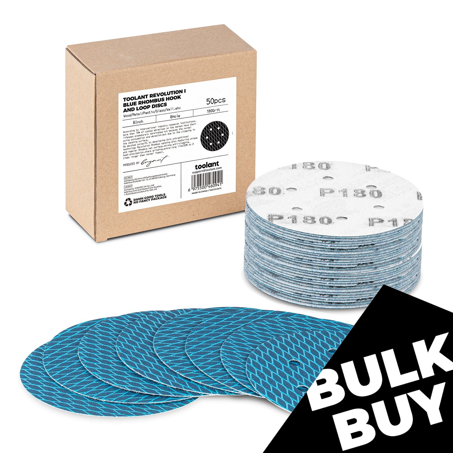 [Bulk Buy] Diamond Shape 5 Inch & 6 Inch 8 Hole Dust-Free Sanding Disc Hook and Loop Pads