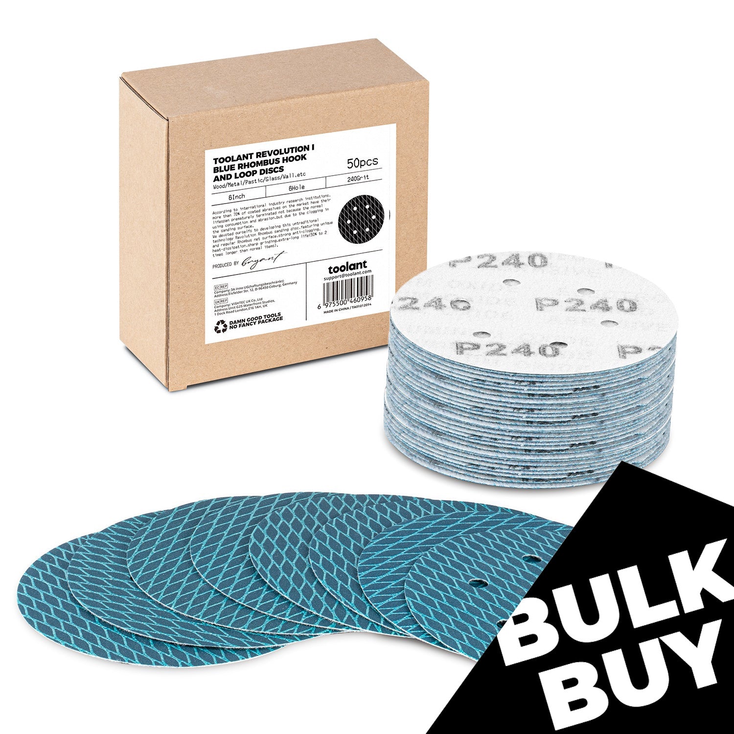[Bulk Buy] Diamond Shape 5 Inch & 6 Inch 8 Hole Dust-Free Sanding Disc Hook and Loop Pads
