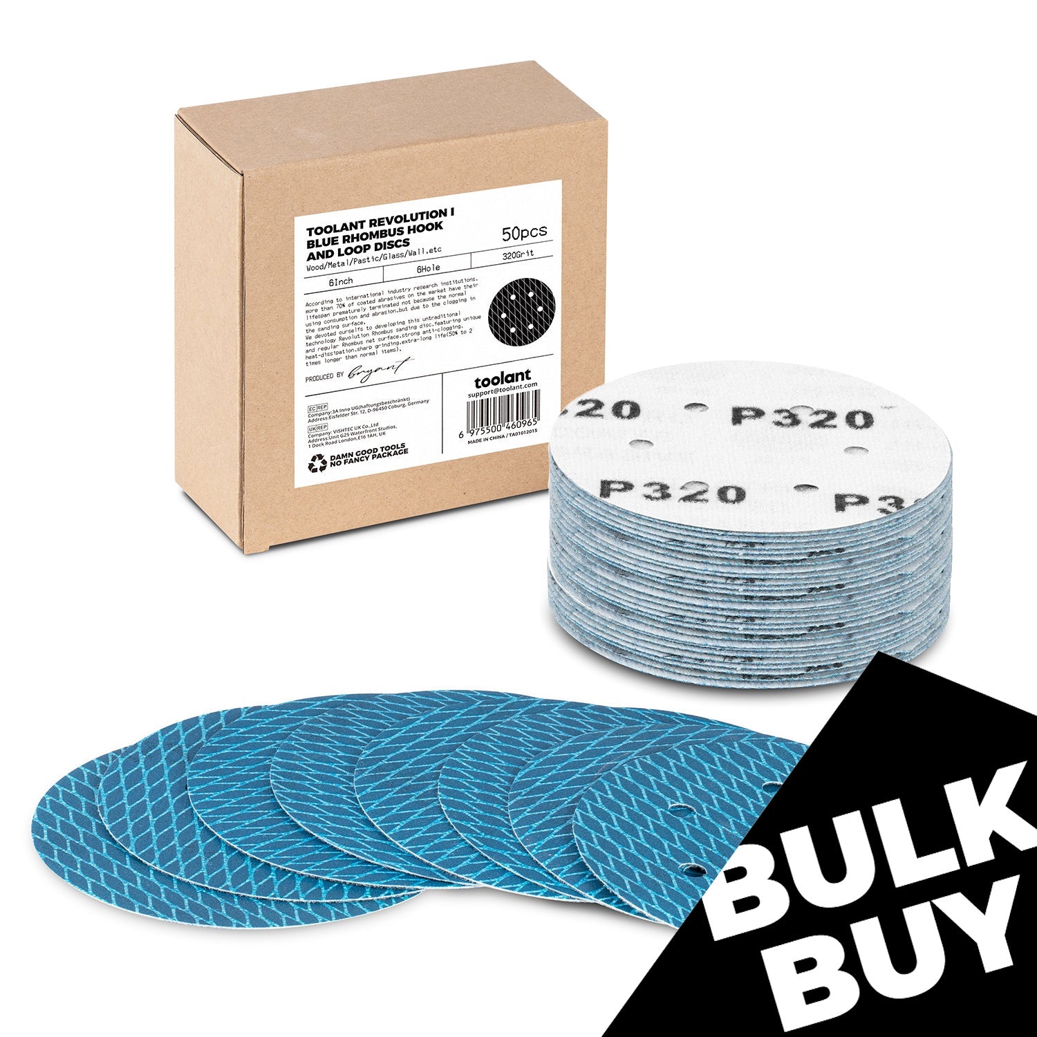 [Bulk Buy] Diamond Shape 5 Inch & 6 Inch 8 Hole Dust-Free Sanding Disc Hook and Loop Pads