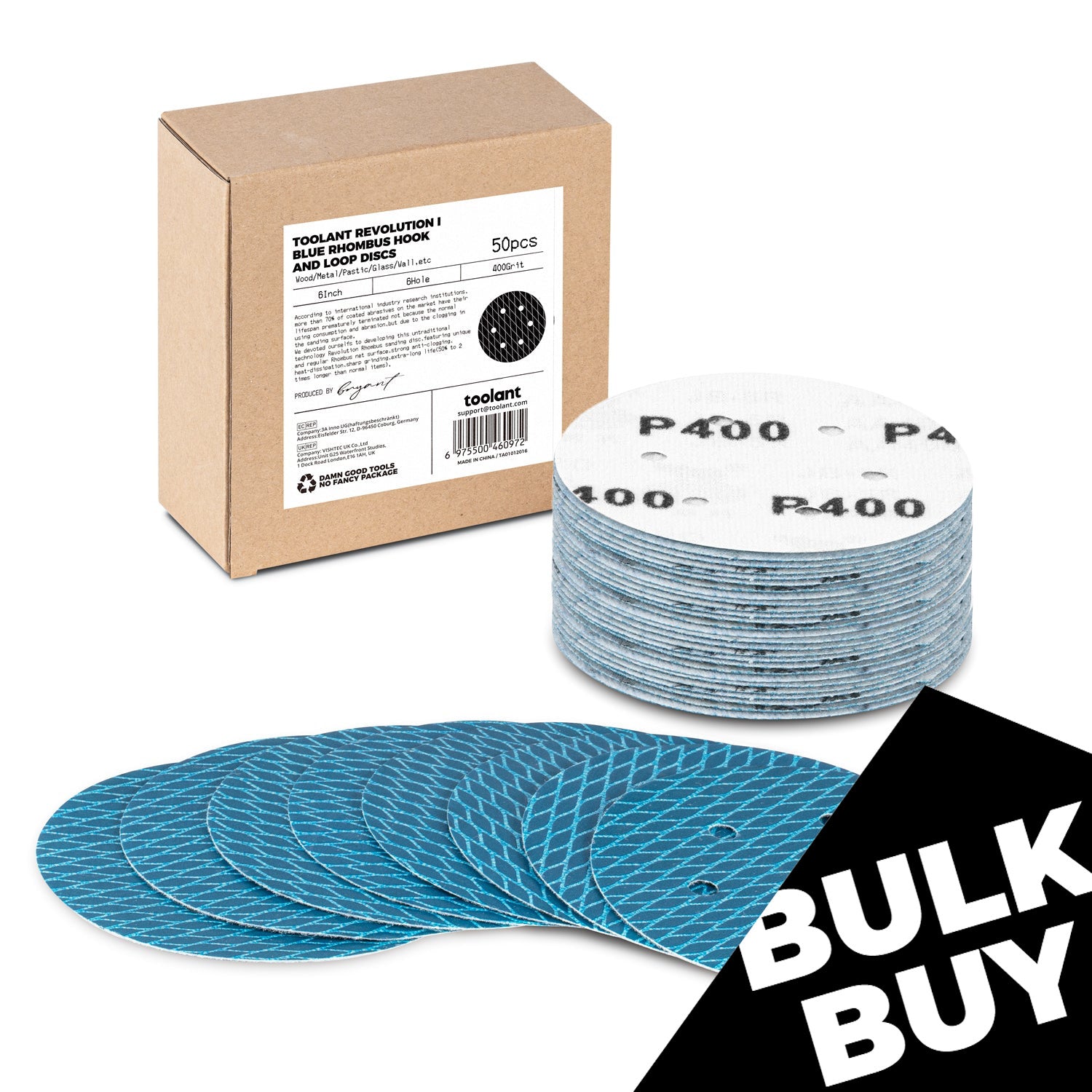 [Bulk Buy] Diamond Shape 5 Inch & 6 Inch 8 Hole Dust-Free Sanding Disc Hook and Loop Pads