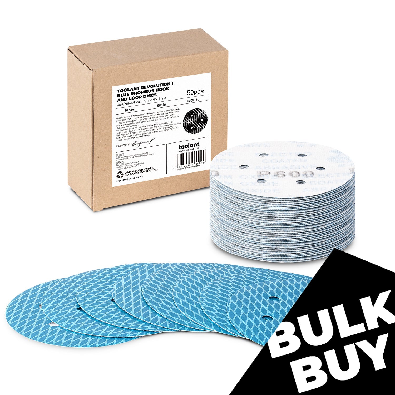 [Bulk Buy] Diamond Shape 5 Inch & 6 Inch 8 Hole Dust-Free Sanding Disc Hook and Loop Pads