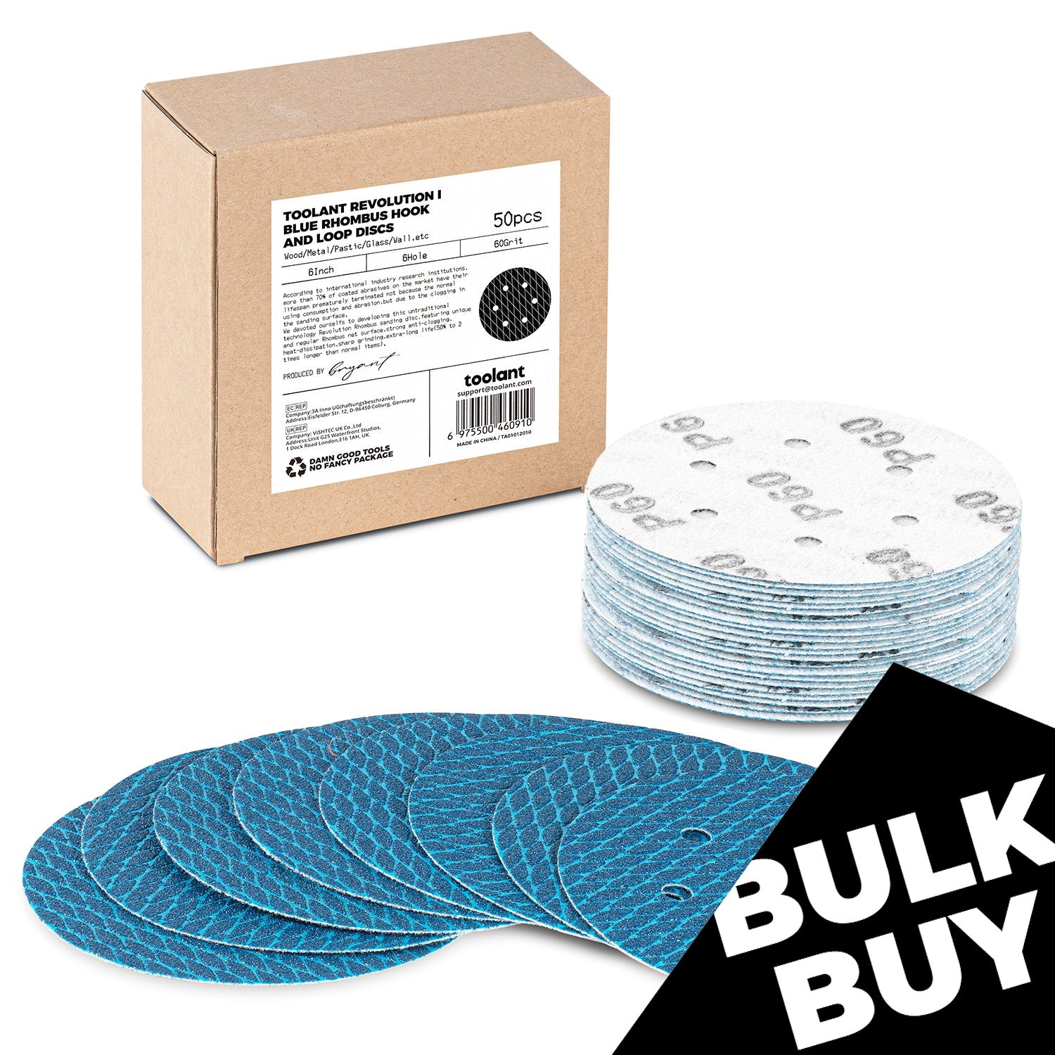 [Bulk Buy] Diamond Shape 5 Inch & 6 Inch 8 Hole Dust-Free Sanding Disc Hook and Loop Pads