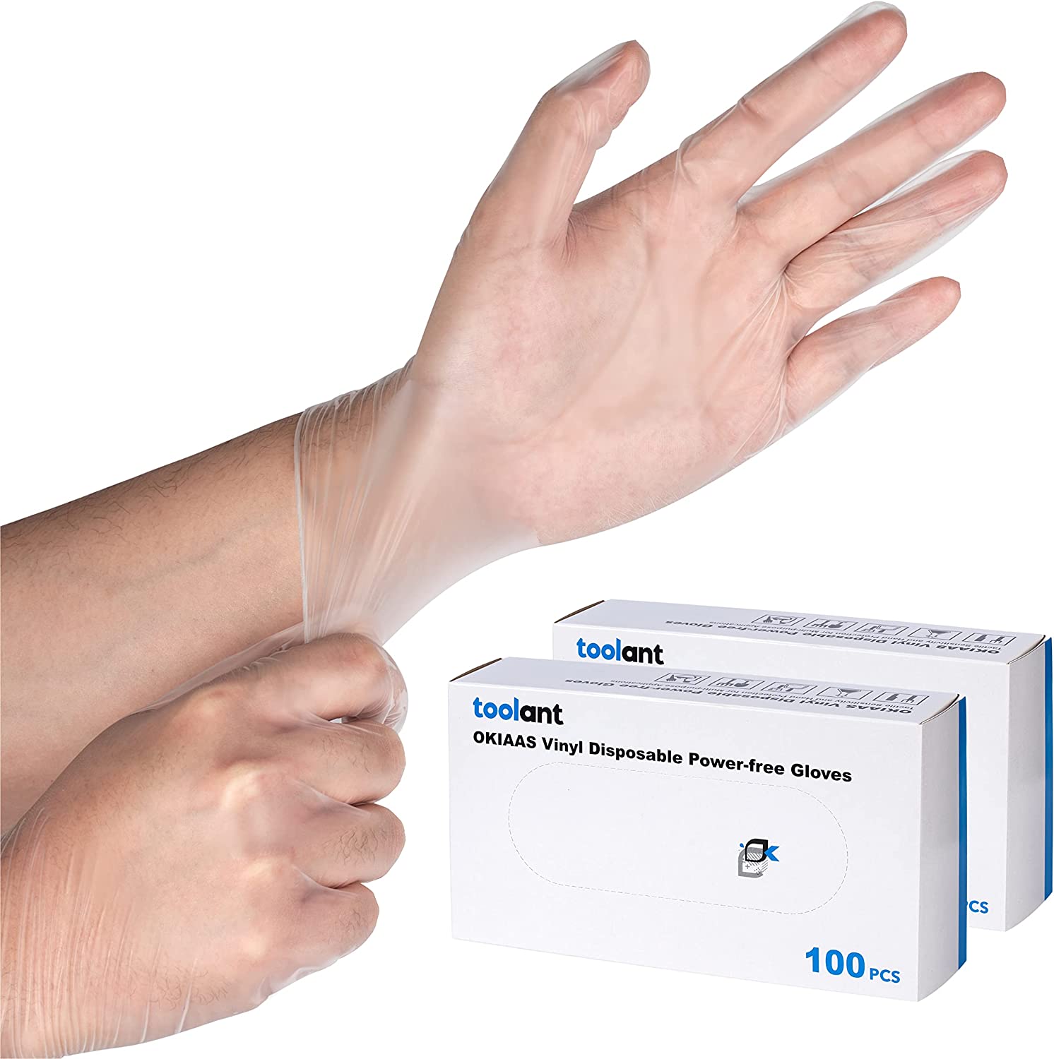 Clear Vinyl Disposable Gloves, 3 mil, Latex Free